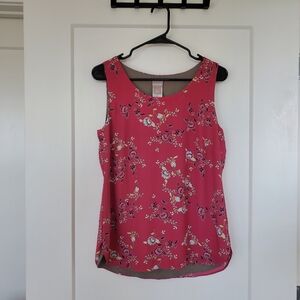 Chico's Reversible Tank Floral to Solid Size US 4/6